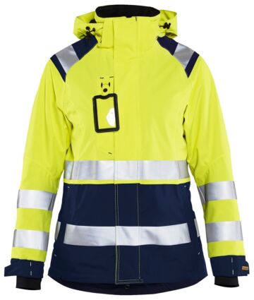 Blåkläder 4904-1987 Dames Shell jack High Vis High Vis Geel/Marineblauw