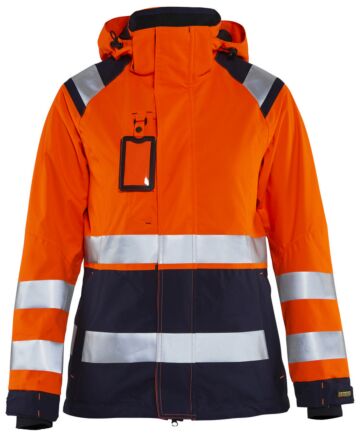 Blåkläder 4904-1987 Dames Shell jack High Vis High Vis Oranje/Marineblauw
