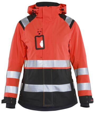Blåkläder 4904-1987 Dames Shell jack High Vis High Vis Rood/Zwart