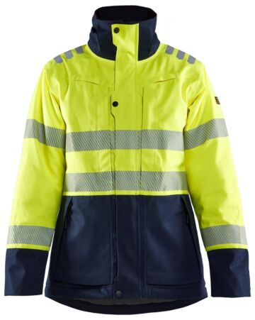 Blåkläder 4917-1534 Dames Multinorm winterjas High Vis Geel/Marineblauw