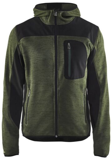 Blåkläder 4930-2117 Gebreid vest met softshell Army groen/Zwart