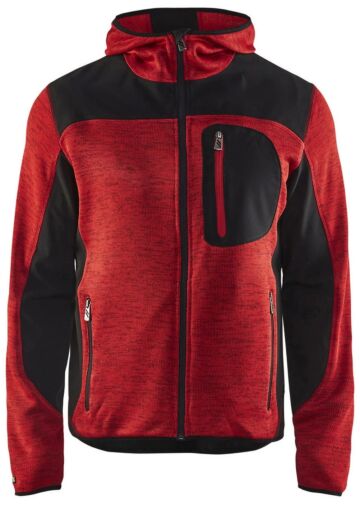 Blåkläder 4930-2117 Gebreid vest met softshell Rood/Zwart