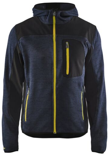 Blåkläder 4930-2117 Gebreid Vest Met Softshell Donkerblauw/Geel