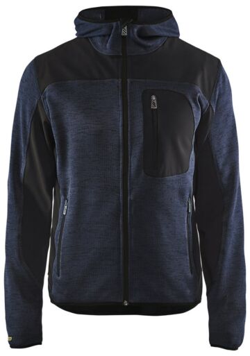 Blåkläder 4930-2117 Gebreid vest met softshell Donker marineblauw/Zwart