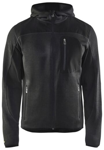 Blåkläder 4930-2117 Gebreid vest met softshell Donkergrijs/Zwart