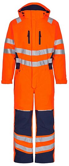 F. Engel 4946 Safety Winter Boiler Suit Orange/Blue Ink