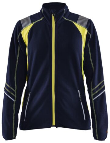Blåkläder 4973-1010 Dames microfleecevest Visible Marine/High Vis Geel