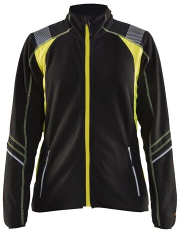 Blåkläder 4973-1010 Dames microfleecevest Visible Zwart/High Vis Geel