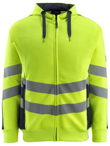 Mascot 50138-932 Capuchontrui met rits Hi-Vis Geel/Donkermarine