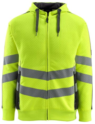 Mascot 50138-932 Capuchontrui met rits Hi-Vis Geel/Zwart