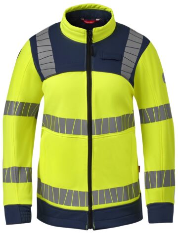 HAVEP 50472 Softshell dames High Visibility+ Fluo Geel/Indigo Blauw