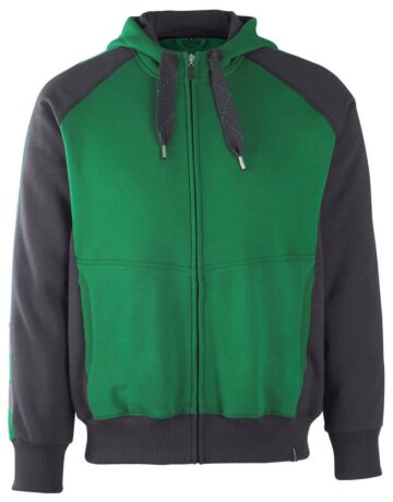 Mascot 50566-963 Capuchontrui met rits Groen/Zwart
