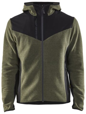 Blåkläder 5940-2536 Gebreid jack met softshell Herfstgroen/Zwart