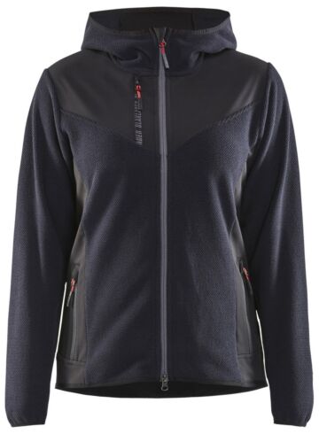 Blåkläder 5941-2536 Dames Gebreid jack met softshell Donker marineblauw/Zwart