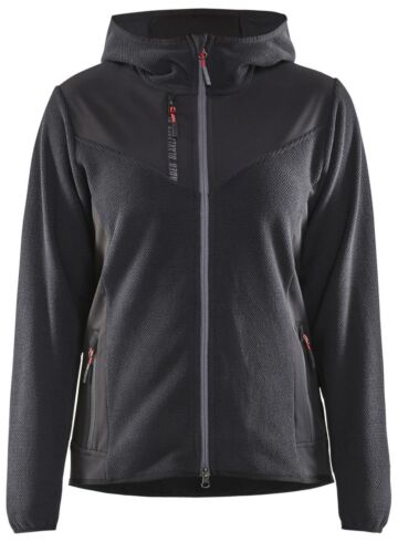 Blåkläder 5941-2536 Dames Gebreid jack met softshell Donkergrijs/Zwart