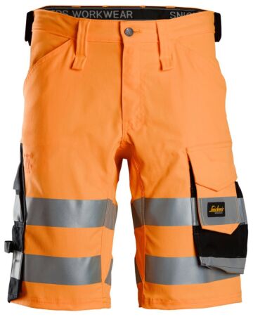 Snickers 6136 High-Vis Klasse 1 Stretch Korte Werkbroek High-Vis Oranje/Zwart