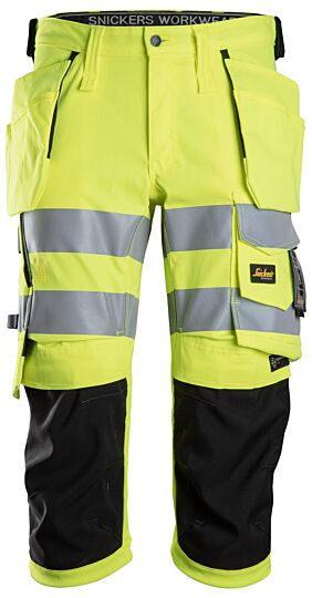 Snickers 6138 High-Vis Klasse 1/2 Stretch Pirate Broek met Holsterzakken High-Vis Geel/Zwart