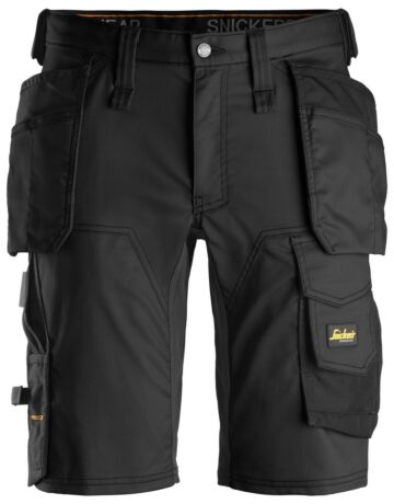 Snickers 6141 AllroundWork Stretch Korte Broek met Holsterzakken Zwart