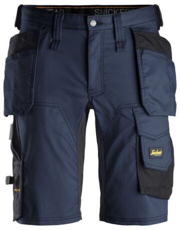 Snickers 6141 AllroundWork Stretch Korte Broek met Holsterzakken Marineblauw/Zwart