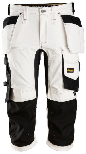 Snickers 6142 AllroundWork Stretch Pirate Broek met Holsterzakken Wit/Zwart