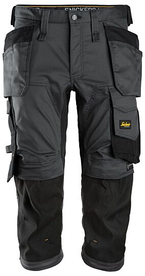 Snickers 6142 AllroundWork Stretch Pirate Broek met Holsterzakken Staalgrijs/Zwart