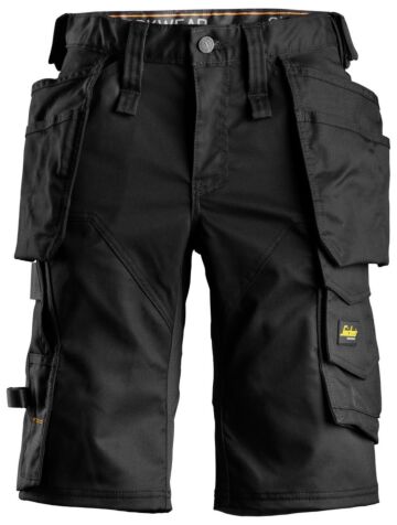 Snickers 6147 AllroundWork Dames Stretch Korte Broek met Holsterzakken Zwart