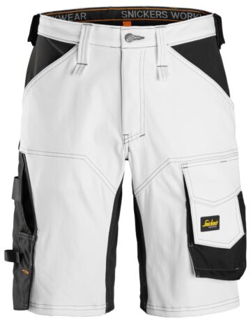 Snickers 6153 AllroundWork Stretch Loose fit Korte Werkbroek Wit/Zwart
