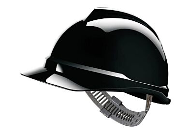 MSA V-Gard 500 ongeventileerde veiligheidshelm met Push-Key binnenwerk (GV581) zwart