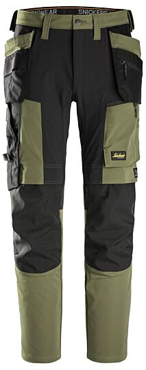 Snickers 6218 4-Way Stretch Werkbroek met Holsterzakken Khakigroen/Zwart