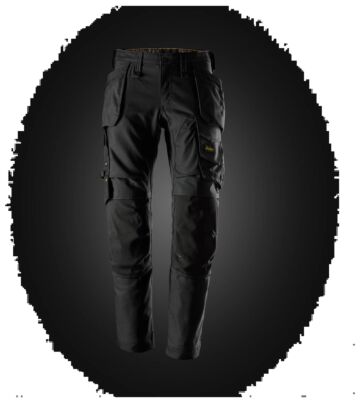 Snickers 6244 Canvas Stretch Werkbroek met Holsterzakken Zwart