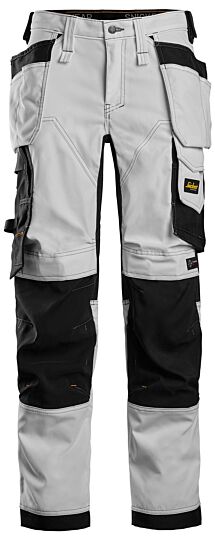 Snickers 6247 AllroundWork Dames Stretchbroek met Holsterzakken Wit/Zwart