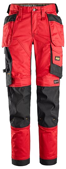 Snickers 6247 Dames Stretchbroek met Holsterzakken Chilirood/Zwart