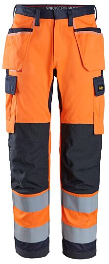 Snickers 6266 High-Vis Oranje Klasse 2 Werkbroek met Holsterzakken