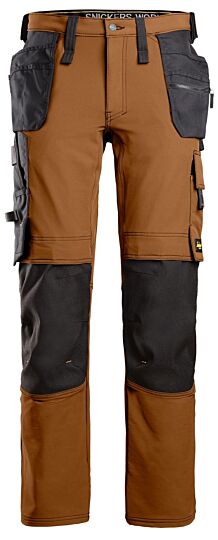 Snickers 6271 Full Stretch Werkbroek met Holsterzakken Bruin/Zwart
