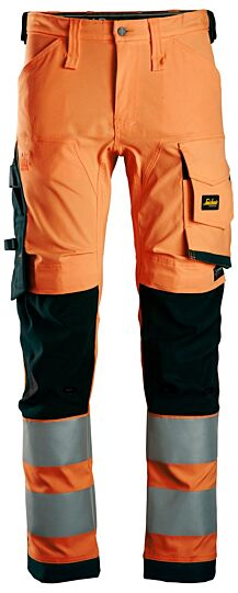 Snickers 6343 High-Vis Klasse 2 Stretch Werkbroek High-Vis Oranje/Zwart