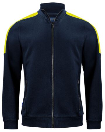 Projob 2129 Sweater Met Ritssluiting Heren Marine/Geel