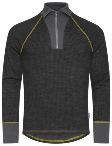 Projob 3110 Thermisch T-Shirt Met Korte Ritssluiting Heren Zwart Gemêleerd