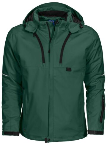 Projob 3407 Gevoerde Softshell Jas Heren Woudgroen