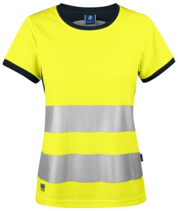 Projob 6012 Signalisatiet-Shirt En Iso 20471 Klasse 2 Dames Geel/Zwart