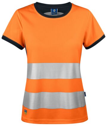 Projob 6012 Signalisatiet-Shirt En Iso 20471 Klasse 2 Dames Oranje/Zwart