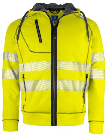 Projob 6130 Signalisatiehoodie Gevoerd En Iso 20471 Klasse 3/2 Heren Geel/Zwart