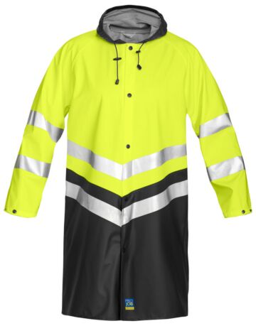 Projob 6403 Lange Signalisatieregenjas En Iso 20471 Klasse 3 Heren Geel/Zwart