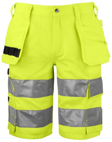 Projob 6535 Signalisatieshort Met Spijkerzakken En Iso 20471 Klasse 2 Heren Geel/Zwart
