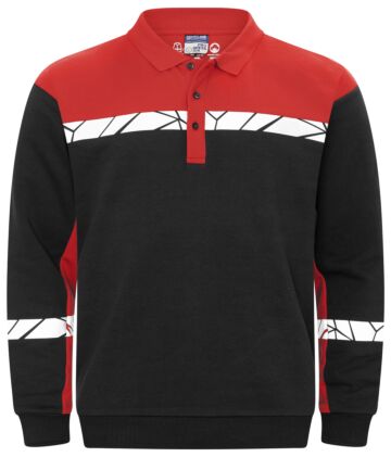 Projob 7100 Polosweater Heren Zwart/Rood