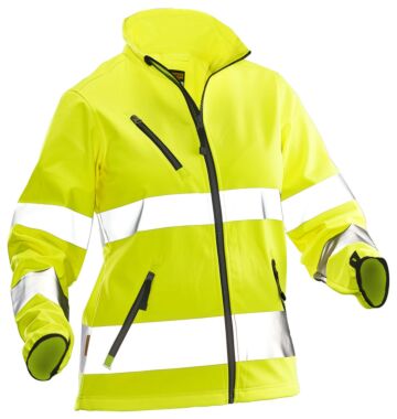 Jobman 1210 Hi-Vis Women’S Softshell Jacket Dames Geel