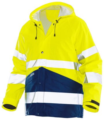 Jobman 1566 Hi-Vis Raincoat Geel/Navy