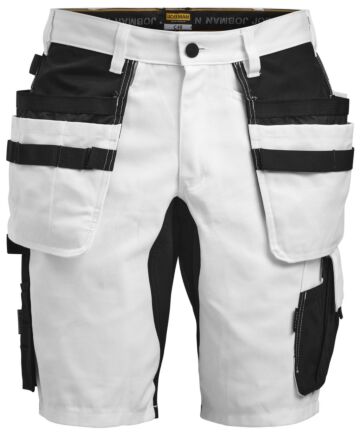 Jobman 2178 Schilder Shorts Core Stretch Wit/Zwart