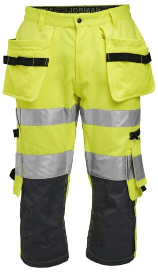 Jobman 2217 Hi-Vis Long Shorts Geel/Navy