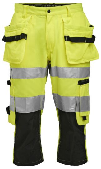 Jobman 2217 Hi-Vis Long Shorts Geel/Zwart