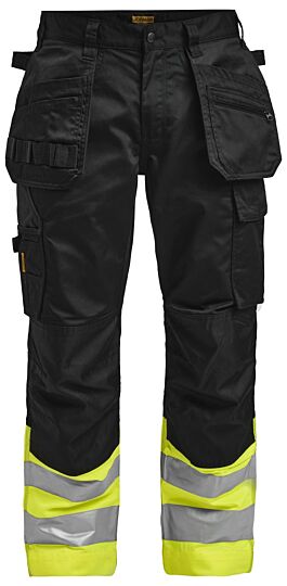 Jobman 2513 Hi-Vis Trousers Hp Zwart/Geel